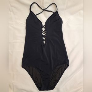 Victorias Secret plunge one piece strappy bathing suit swim medium